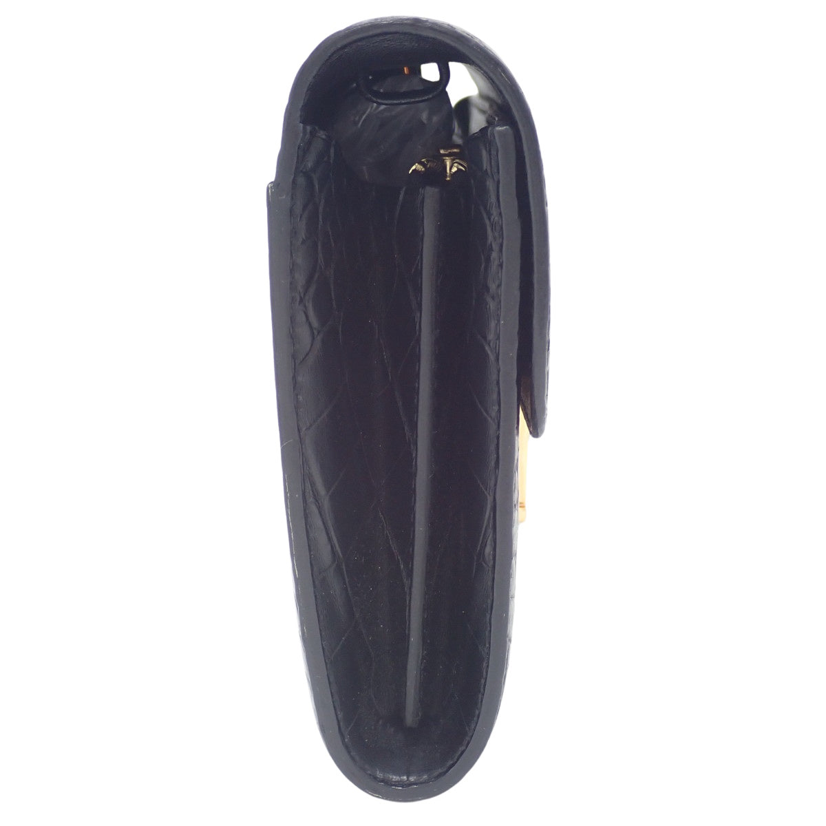 Constance Long To-Go 鳄鱼纹哑光黑金五金 Y 字印章