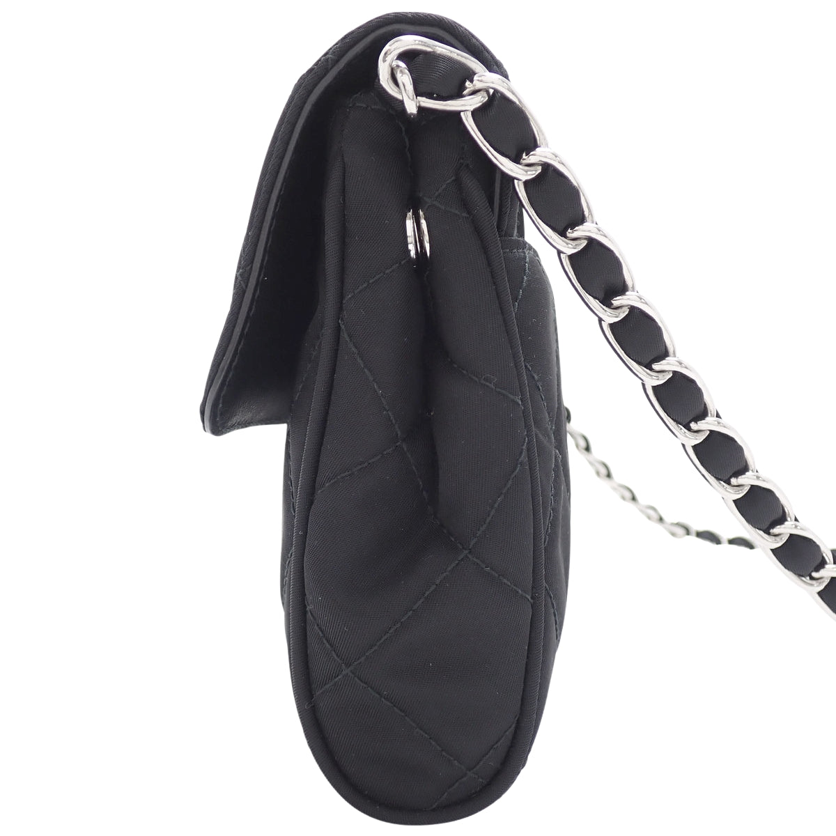 TESSUTO IMPUNTU NERO 尼龙绗缝链条单肩包，1BH584