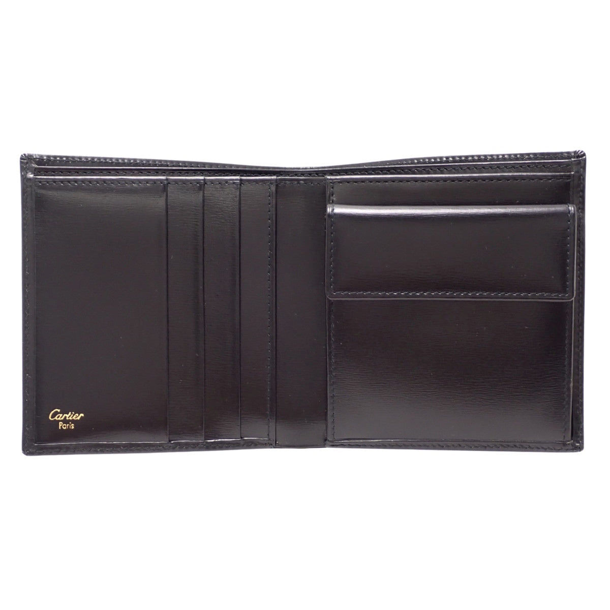 帕夏黑色小牛皮双折钱包