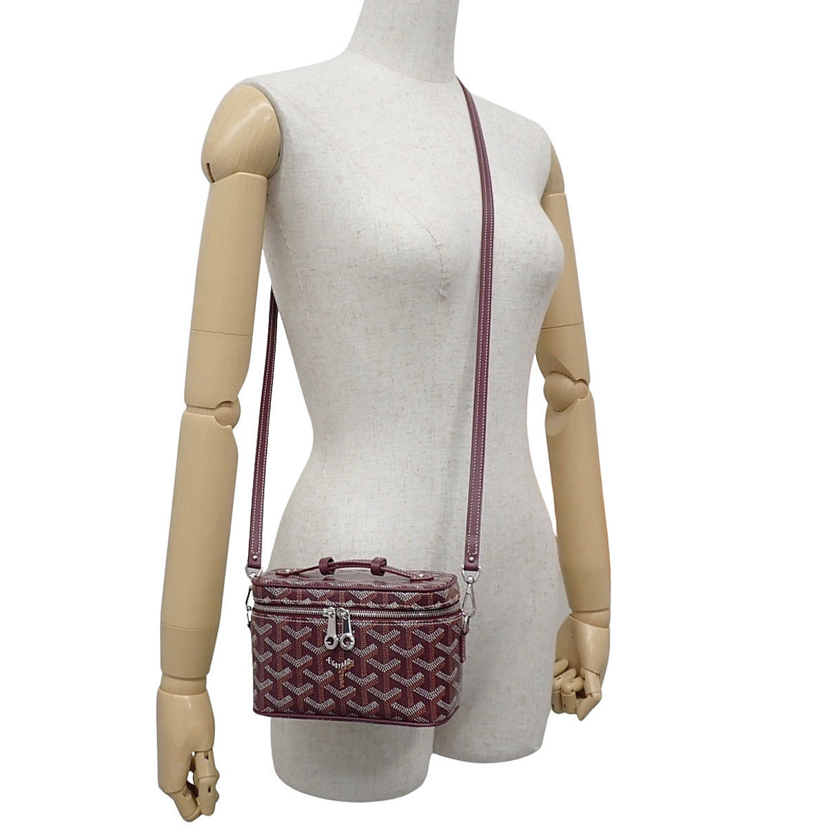 Muse迷你梳妆台PVC涂层帆布Goyardine帆布波尔多红