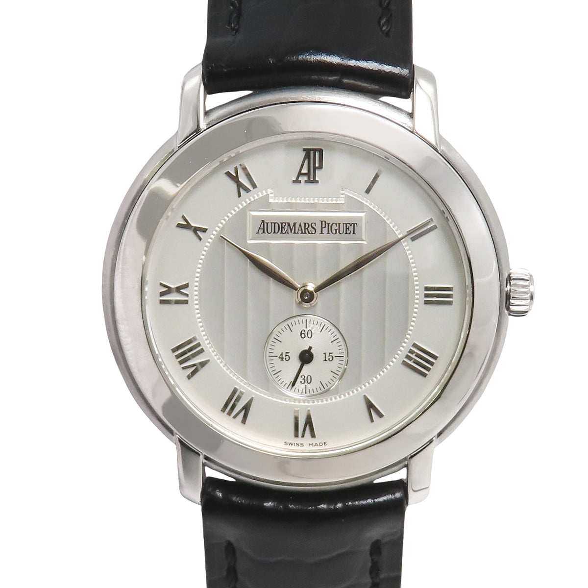 ジュールオーデマ クラシック 15056BC/O/0001/CR01 WG/革 ホワイト 手巻き メンズ