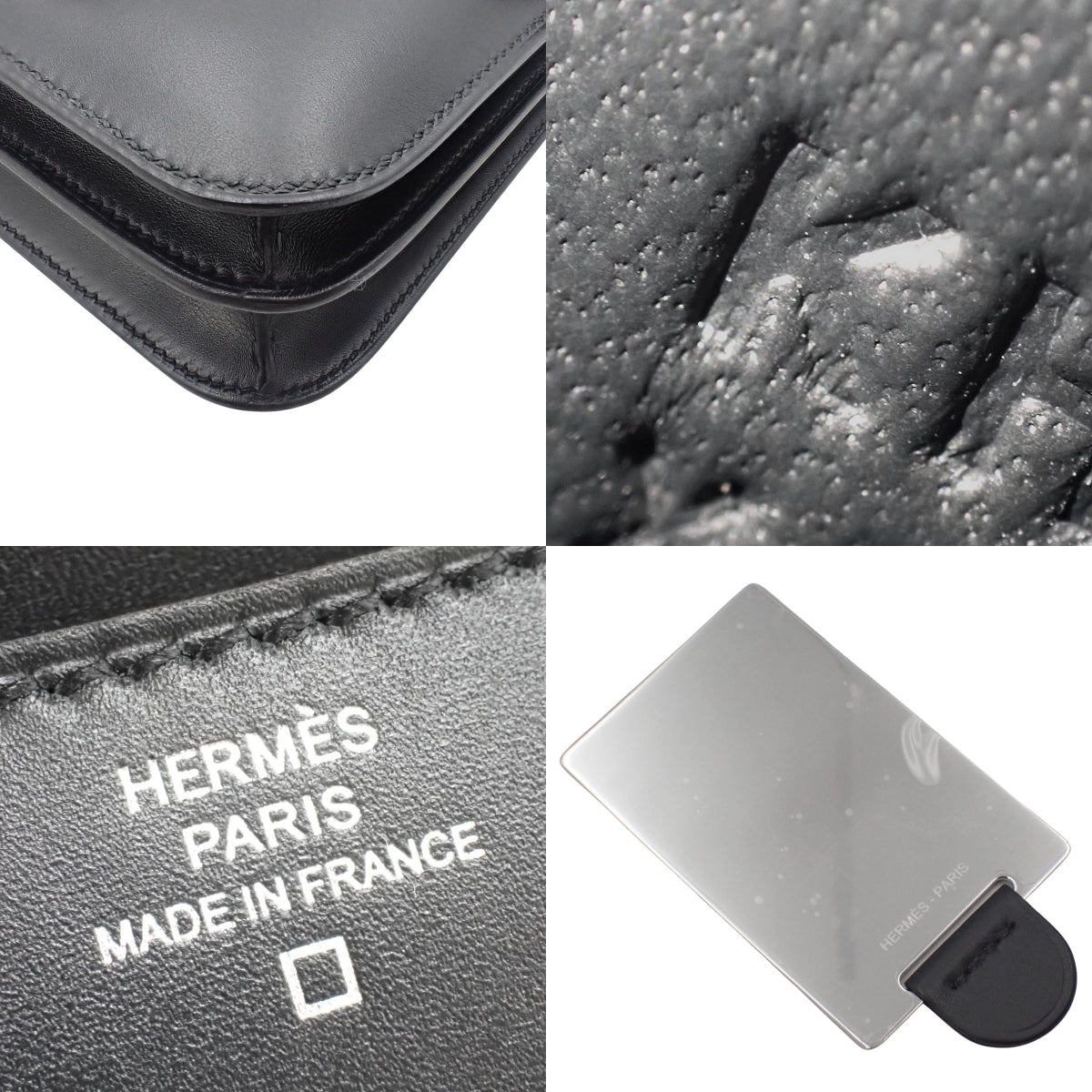 【新品】Constance Mini Touch K Stamp，Tadelakt鳄鱼皮/短吻鳄皮，钯金配件，黑色/卡巴内色，银色配件