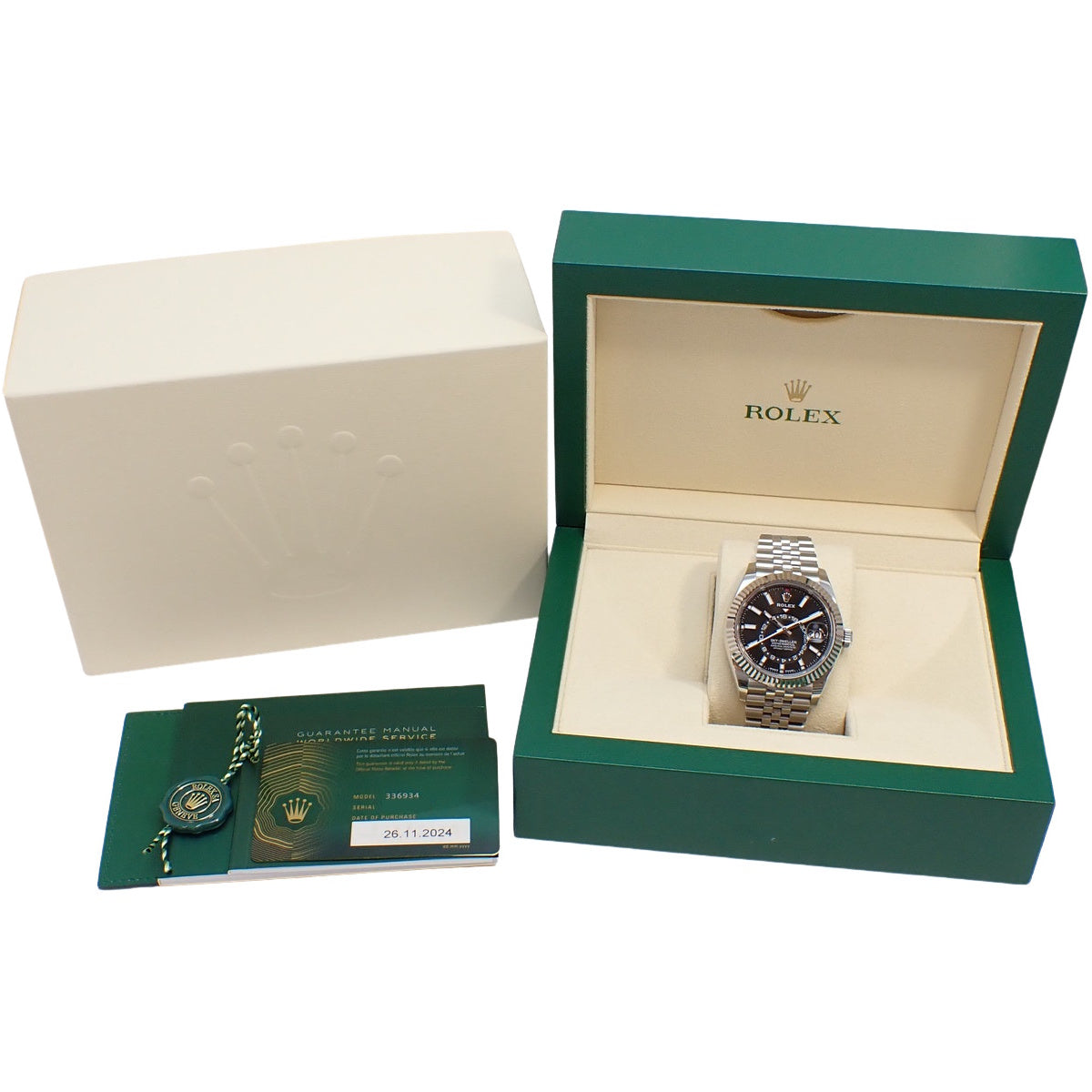 Sky-Dweller 336934 白金/不锈钢随机编号亮黑色自动男士腕表