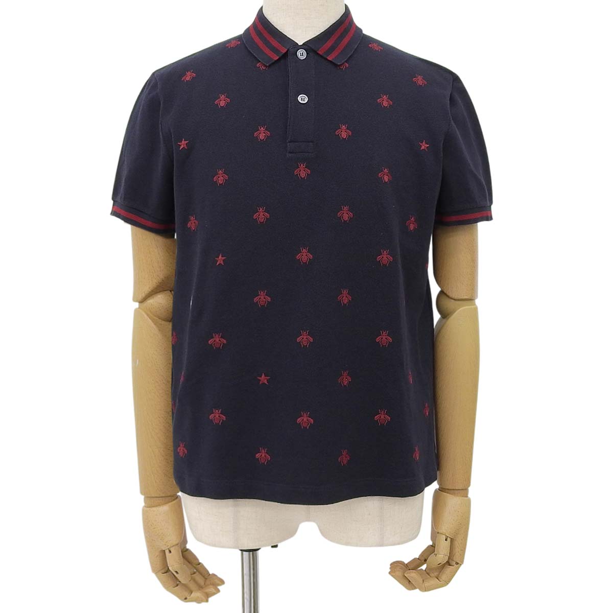 Bee embroidered polo shirt, size L