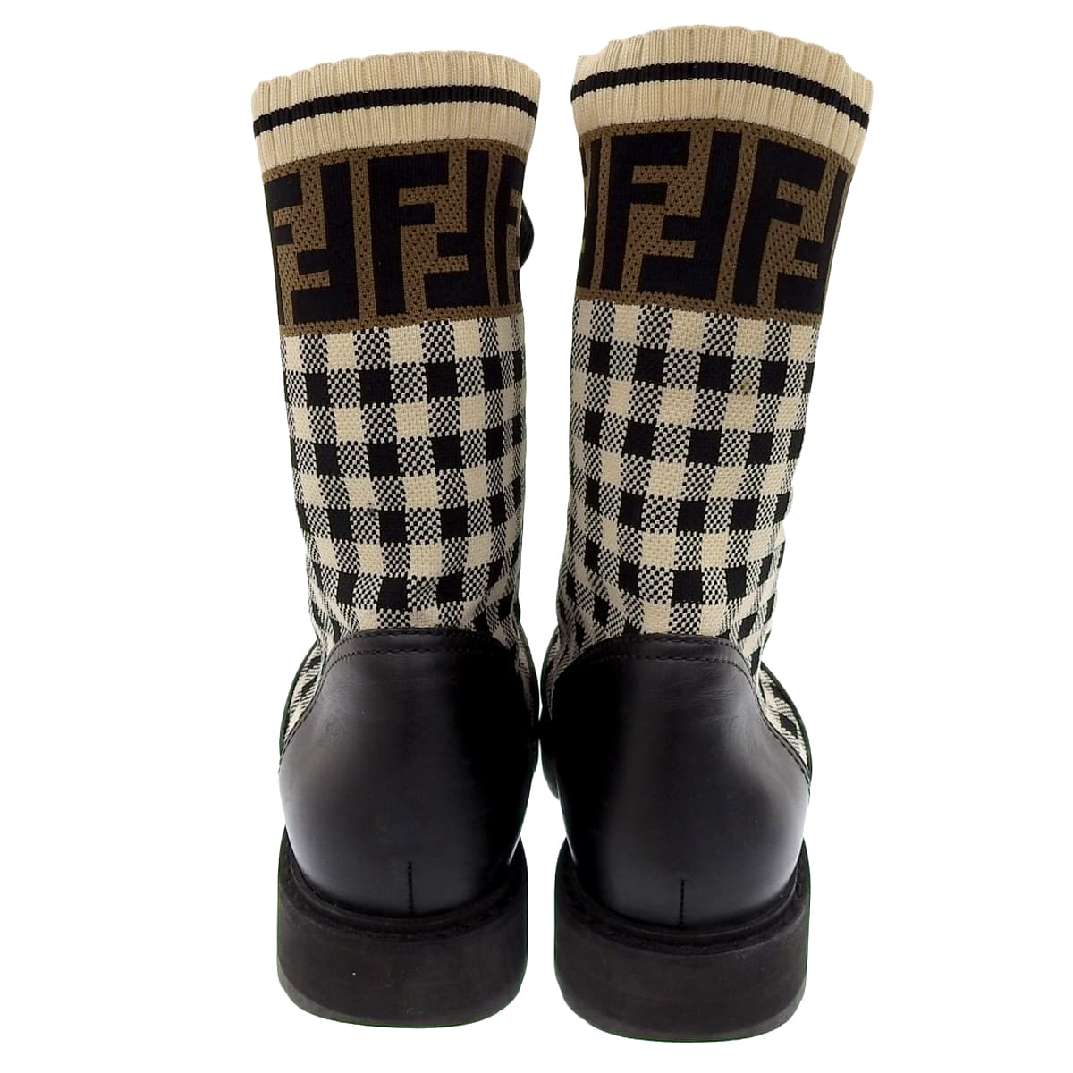 洛可可风格靴子 37码 格子图案 祖卡（Zukka）