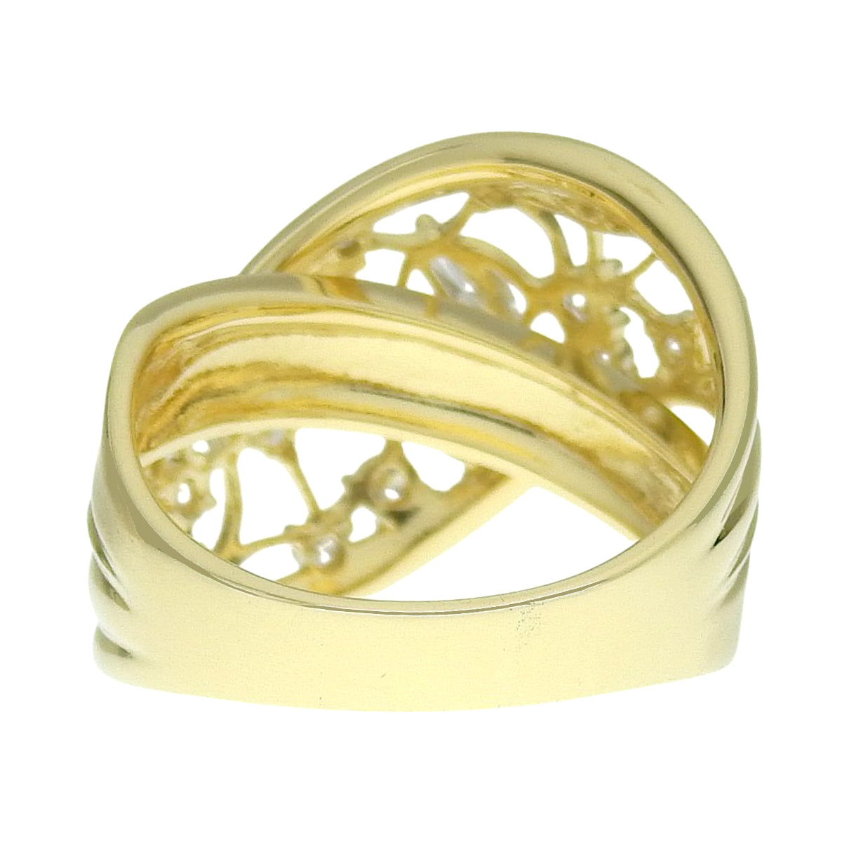 Diamond ring in yellow gold K18YG