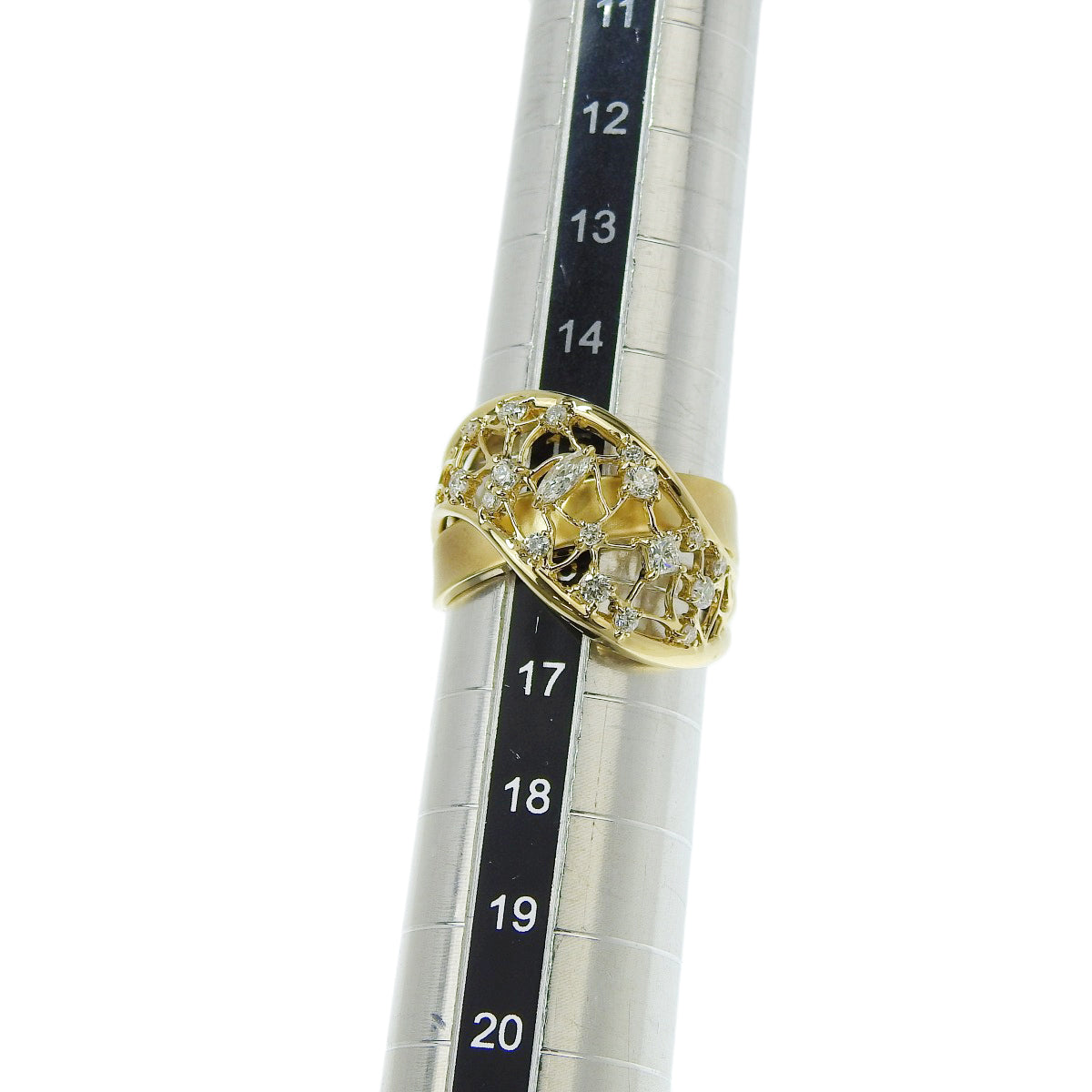 Diamond ring in yellow gold K18YG