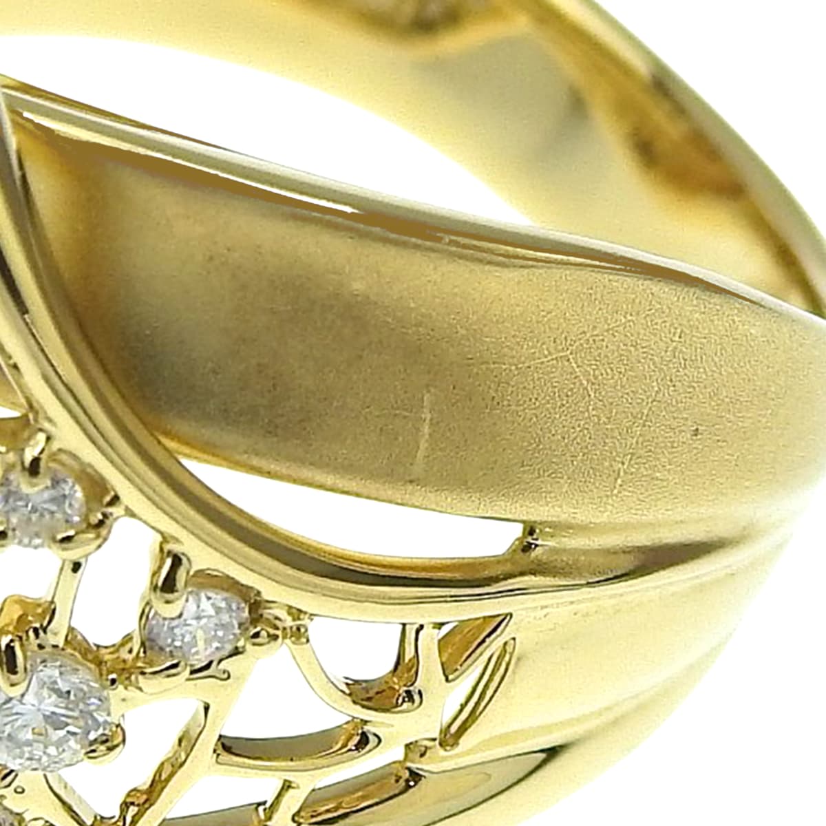 Diamond ring in yellow gold K18YG