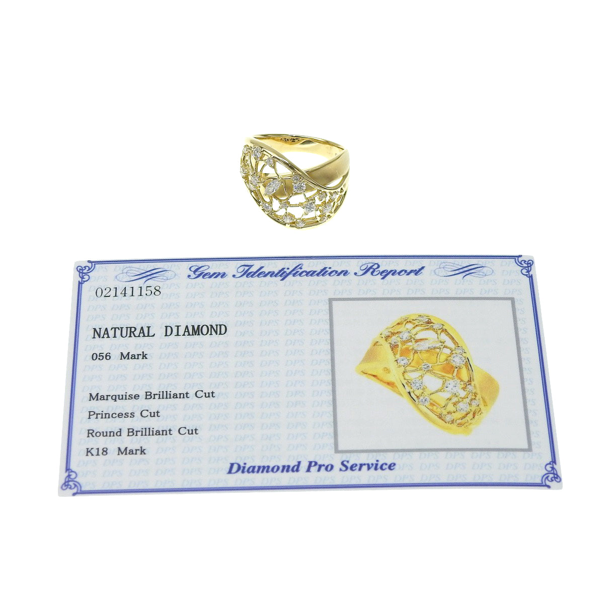 Diamond ring in yellow gold K18YG