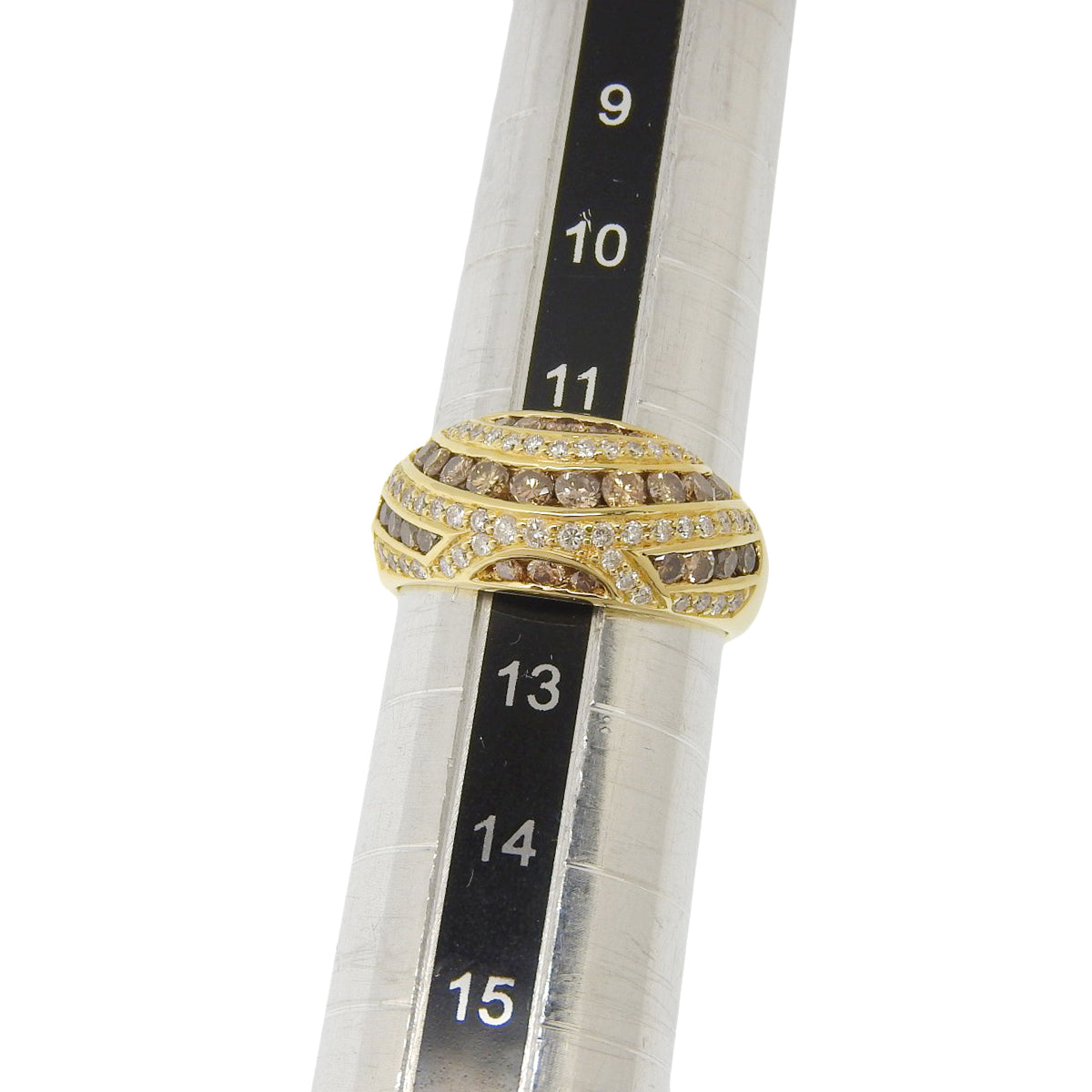 Brown diamond ring in 18K yellow gold