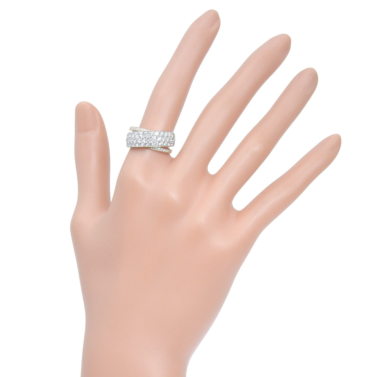 Pave Diamond Ring D1.68 White Gold K18WG Pink Gold K18PG 8.6g