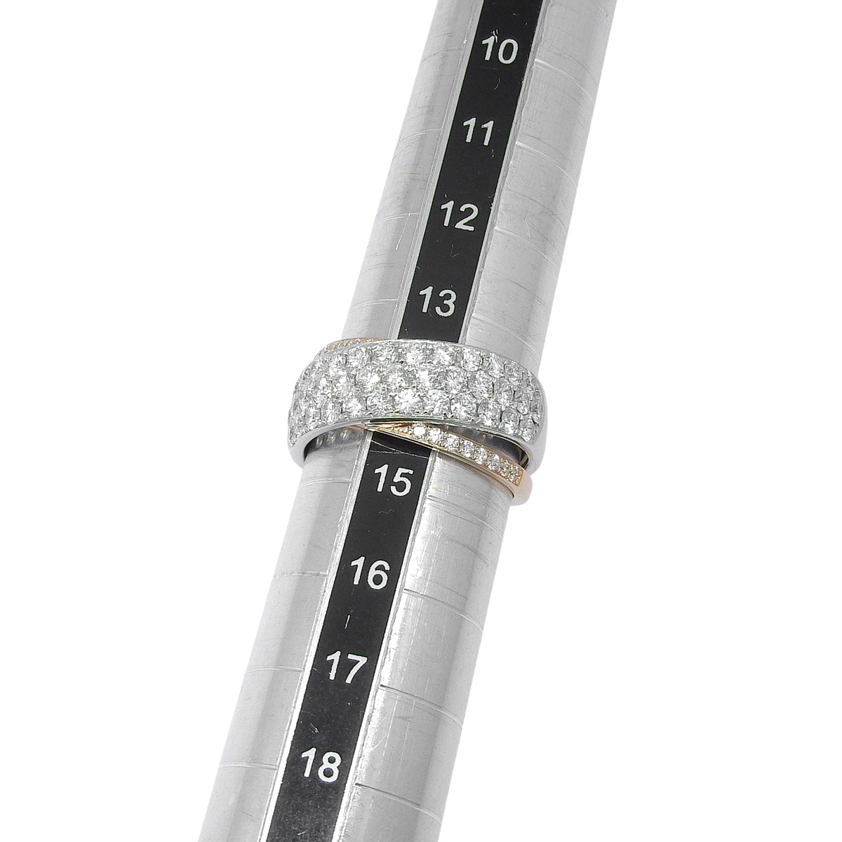 Pave Diamond Ring D1.68 White Gold K18WG Pink Gold K18PG 8.6g