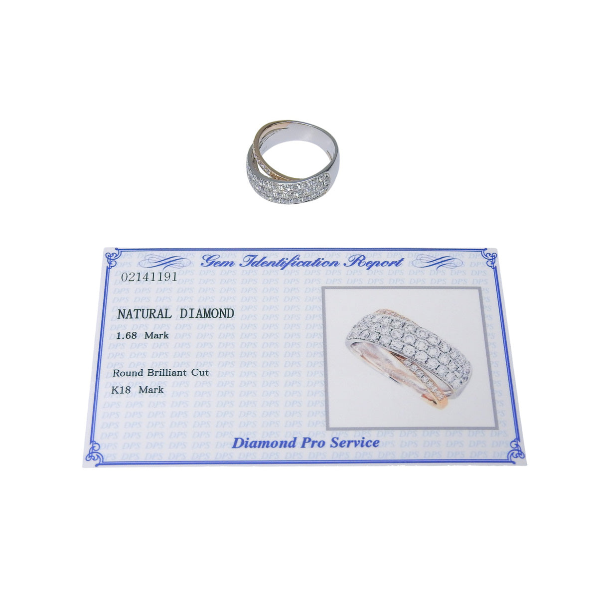 Pave Diamond Ring D1.68 White Gold K18WG Pink Gold K18PG 8.6g