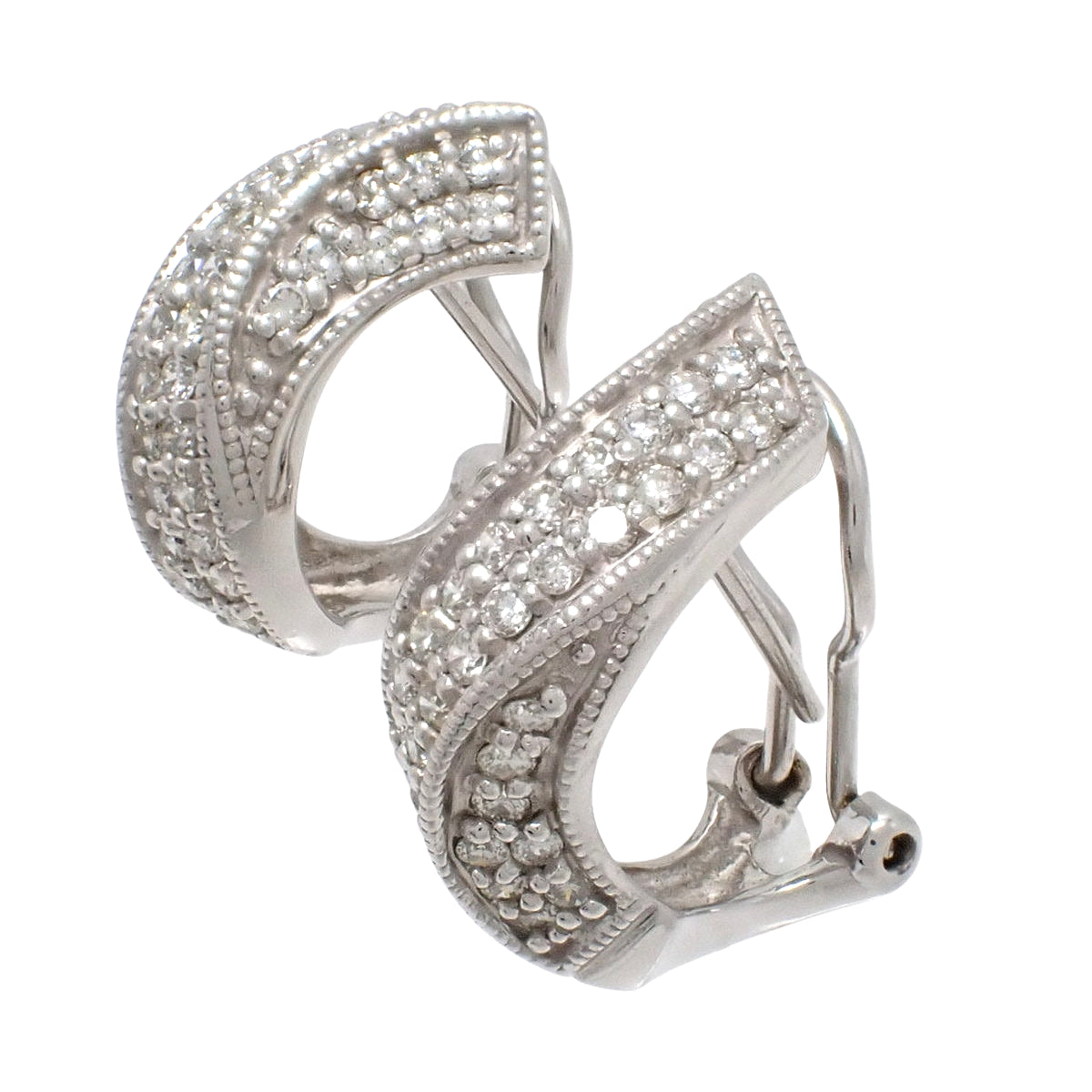 ダイヤモンドピアス D0.50,0.50 ホワイトゴールド K18WG 7.9g