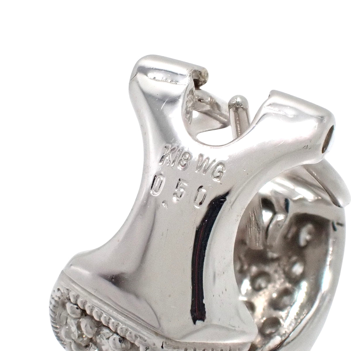 ダイヤモンドピアス D0.50,0.50 ホワイトゴールド K18WG 7.9g