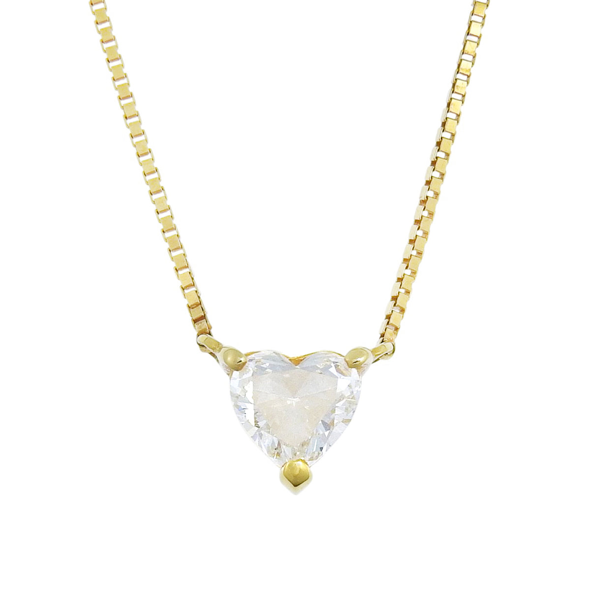 ダイヤモンド ハートシェイプ ネックレス イエローゴールド K18YG