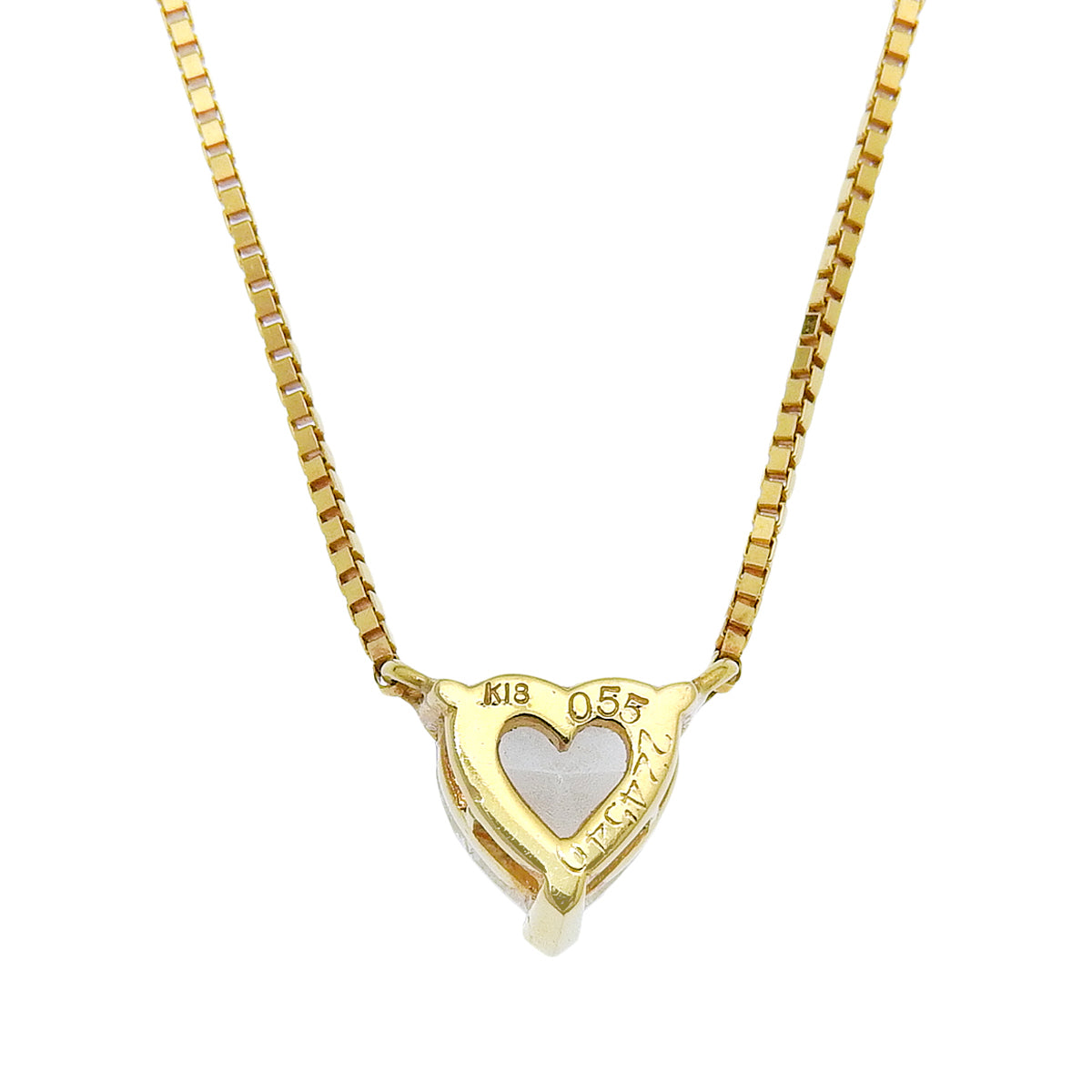 ダイヤモンド ハートシェイプ ネックレス イエローゴールド K18YG
