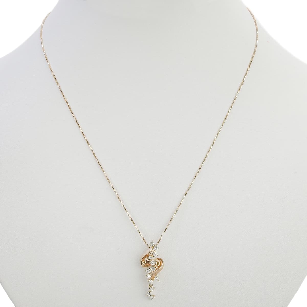 Diamond necklace D0.45 pink gold K18PG 4.4g