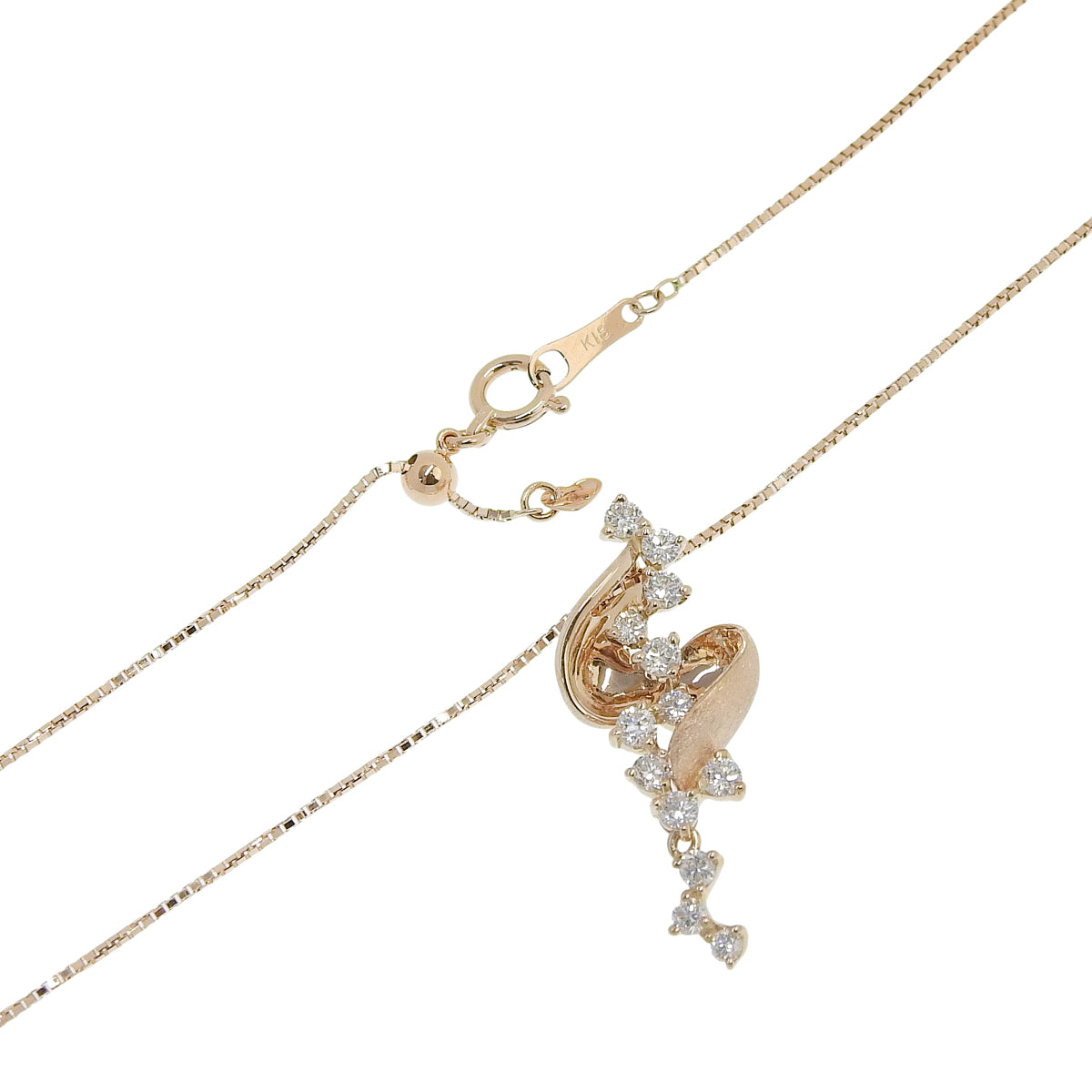 Diamond necklace D0.45 pink gold K18PG 4.4g