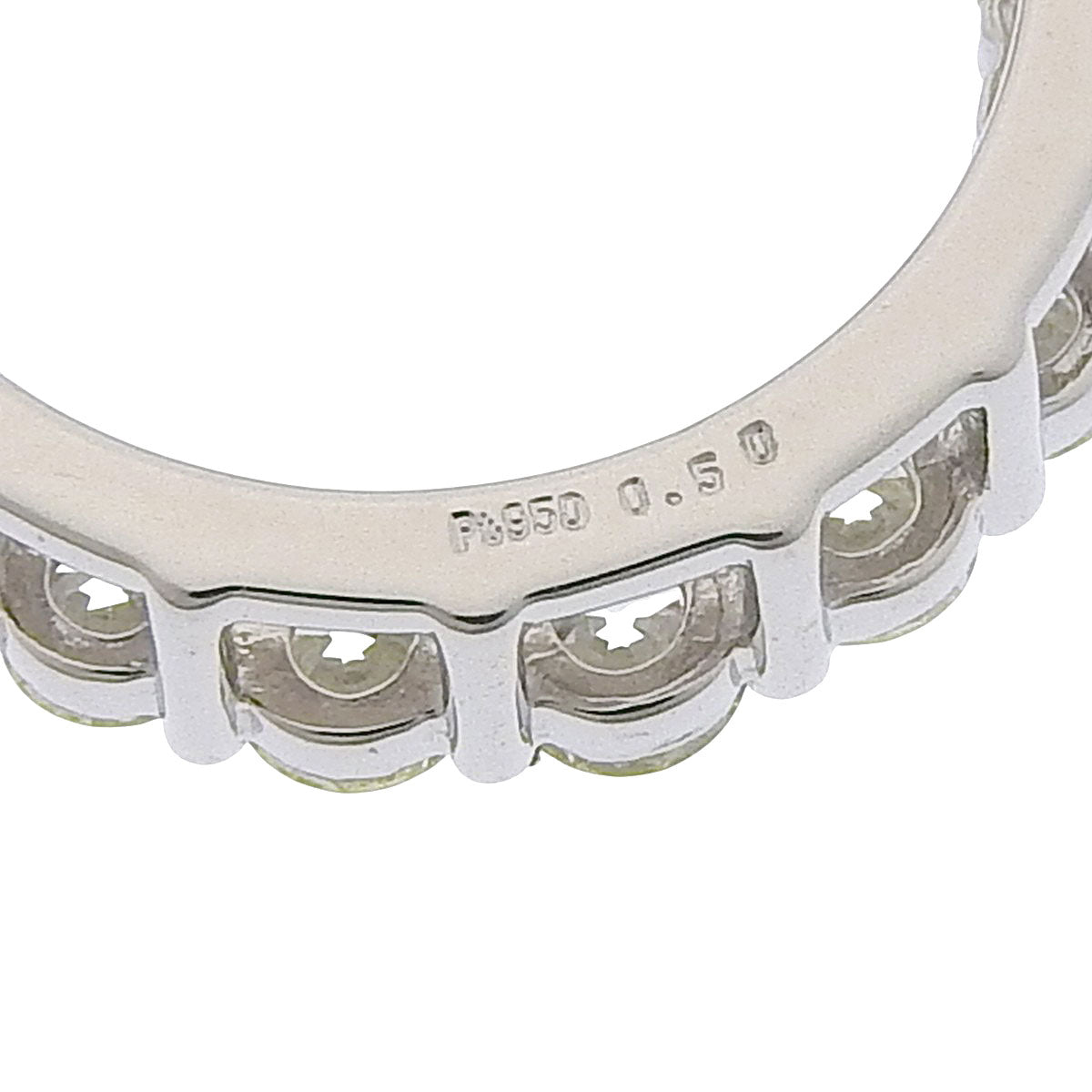 Open Circle Full Diamond Necklace D0.50 Platinum Pt950 Pt850 3.1g