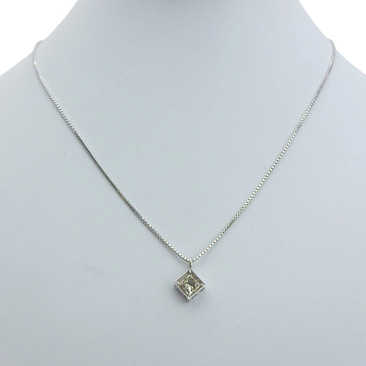 Diamond necklace D1.05, white gold K18WG, platinum Pt900, 5.6g