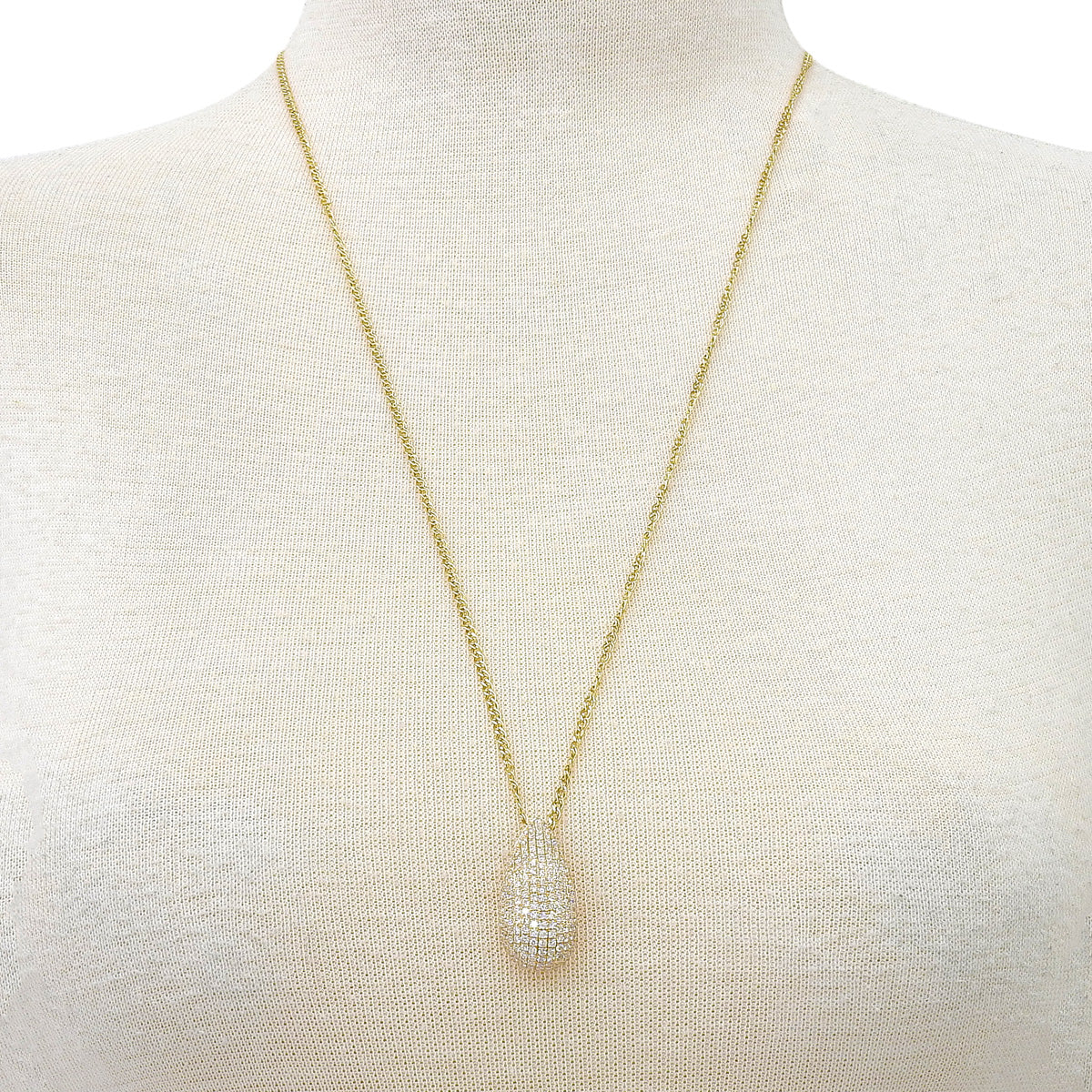 雫型ダイヤモンドネックレス D3.40 K18YG 10.0g