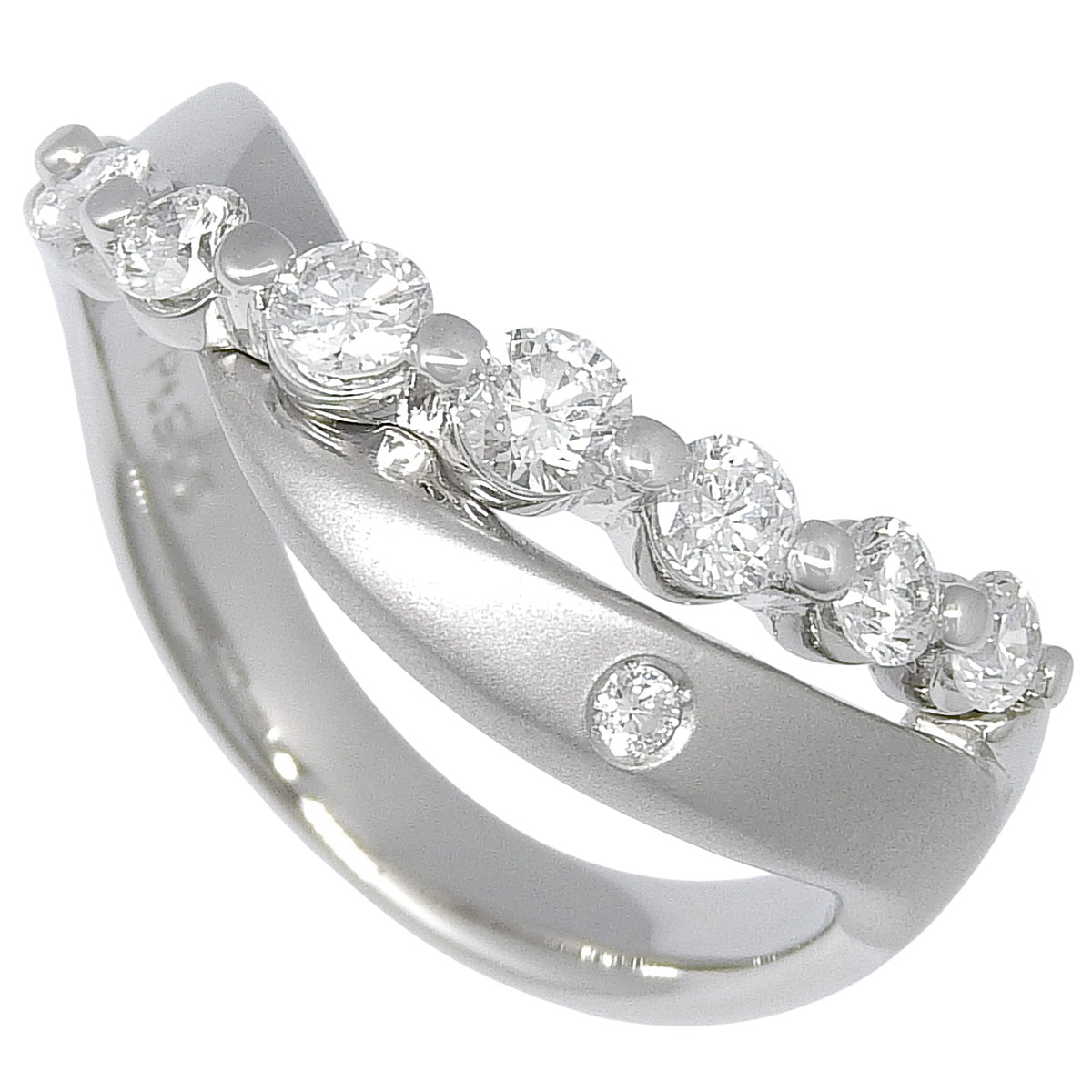Diamond Ring D0.57 Platinum Pt900 8.0g Matte Finish