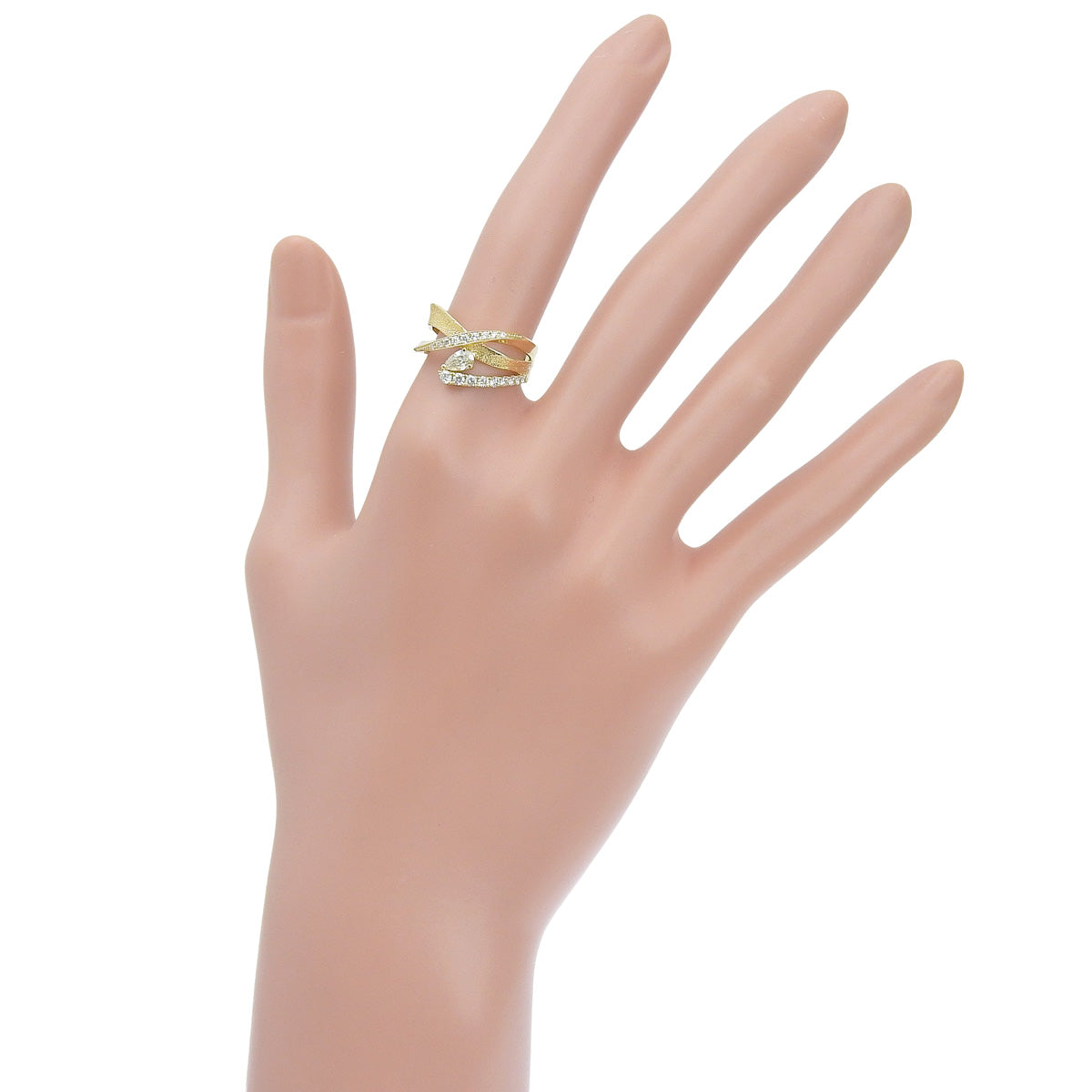 ダイヤモンド リング D0.232,0.28 イエローゴールド K18YG 6.1g