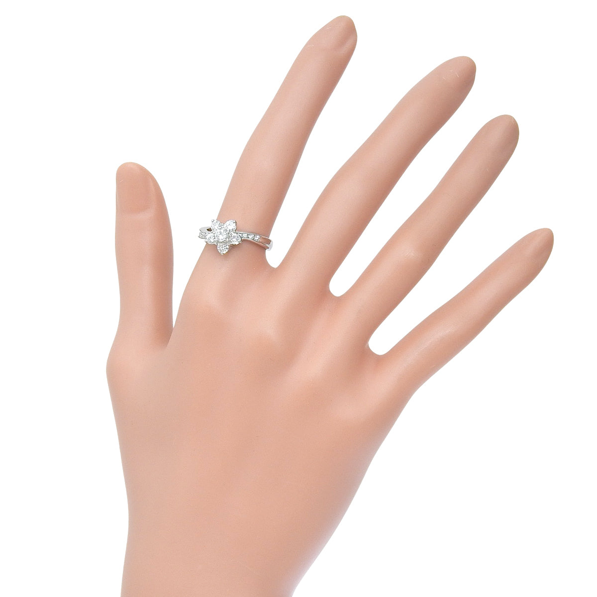 Diamond Flower Ring Platinum Pt900