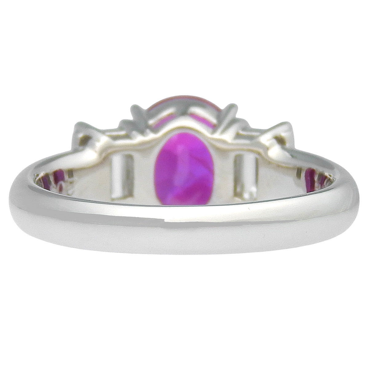 Pink sapphire and diamond ring, PS2.03/D0.58, platinum Pt900, 6.9g