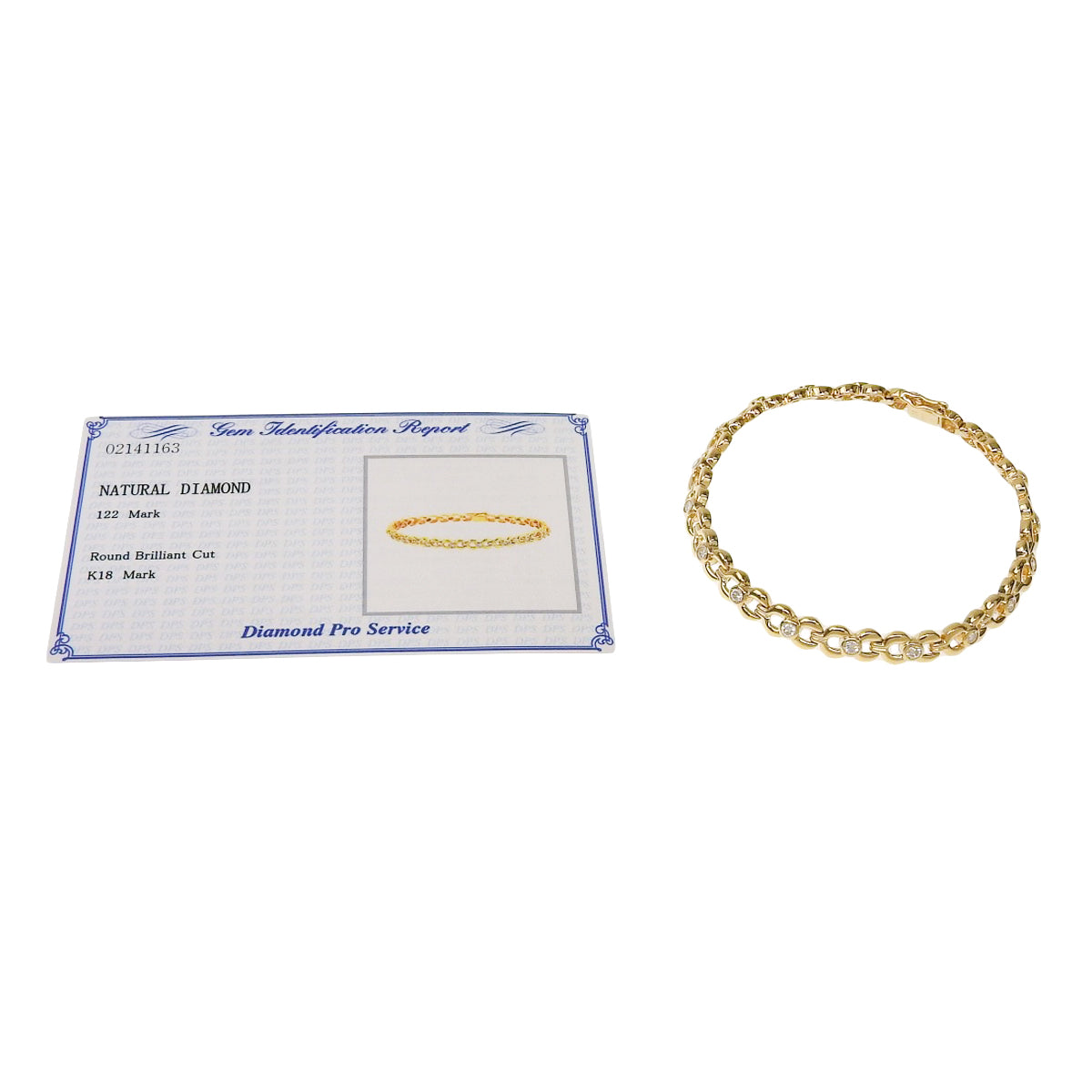 Diamond bracelet D1.22 in 18K yellow gold