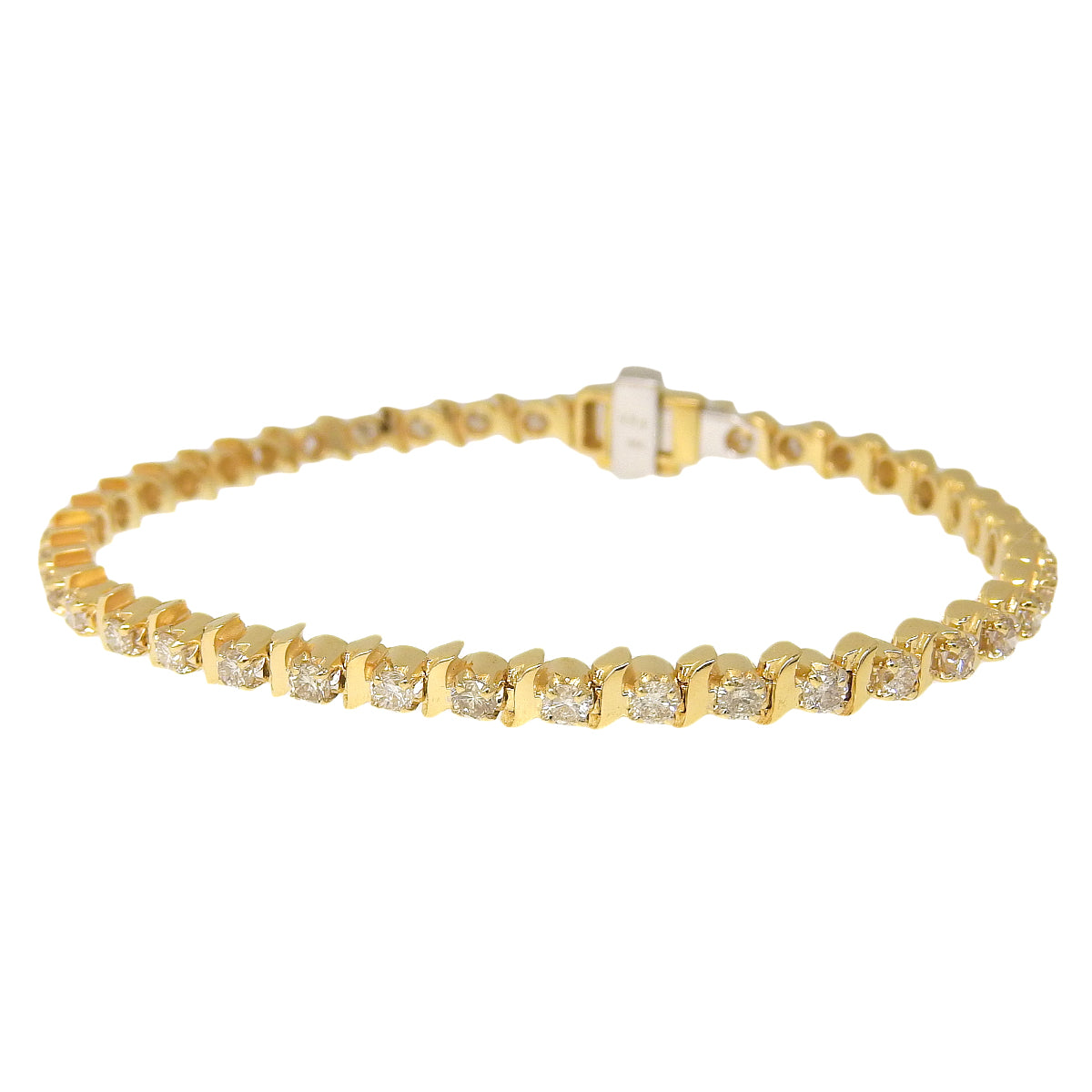 ダイヤモンド ブレスレット D2.10ct イエローゴールド K18YG ホワイトゴールド K18WG