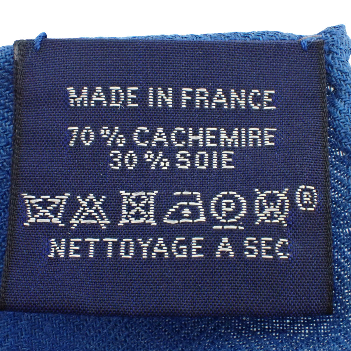 SELLE DE DIGNITAIRE (High Official's Saddle) Carré d'Aigle Carré 140 Cashmere Silk Blue Royal/Marine/Natural