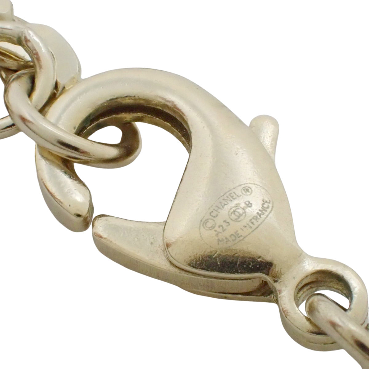 Coco Mark 金属丝带珍珠项链（镀金），镶嵌水钻和人造珍珠