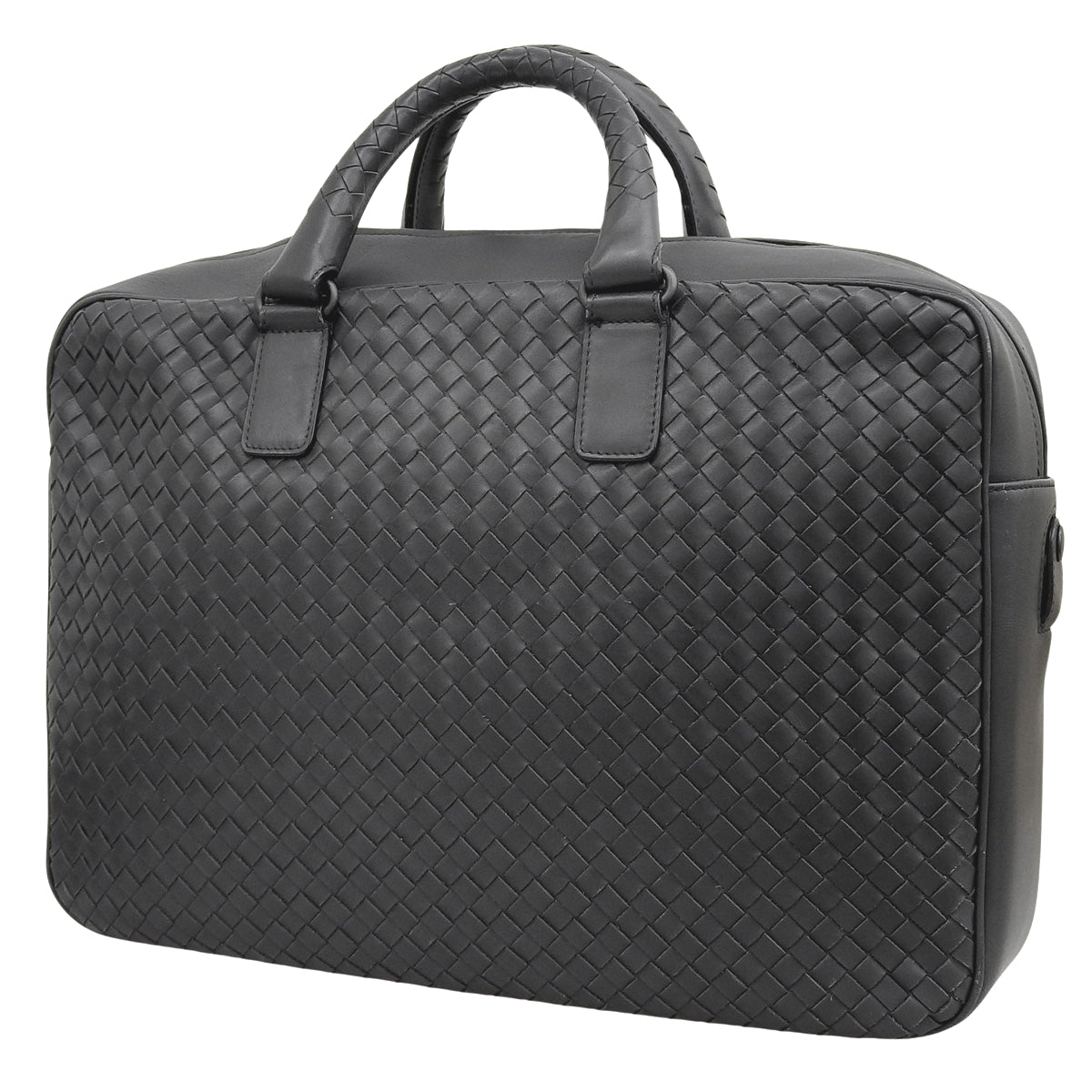 Intrecciato Business Bag, Leather, Gray, 163292