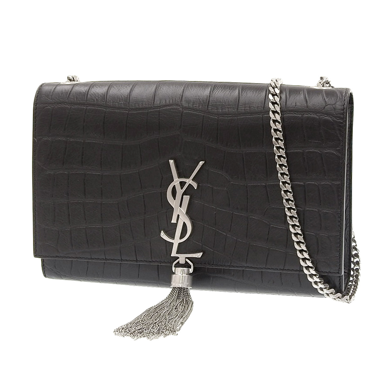 Kate Tassel 中号小牛皮黑色包 354119