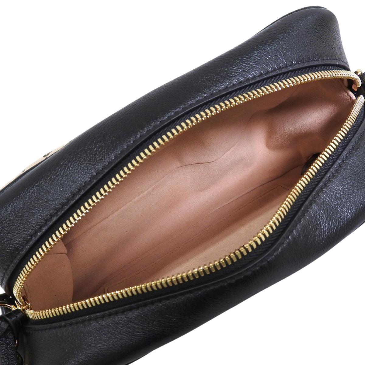 GG Marmont Small Camera Bag in Beige and Black GG Canvas (447632)