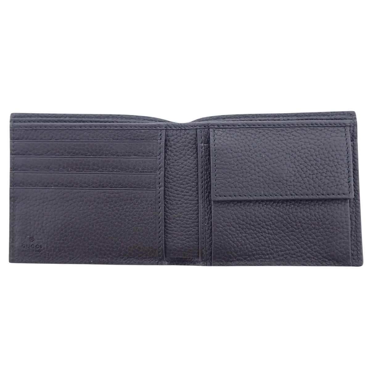 GUCCI Logo Bifold Wallet, Leather, Black, 771153 AABXM 1000
