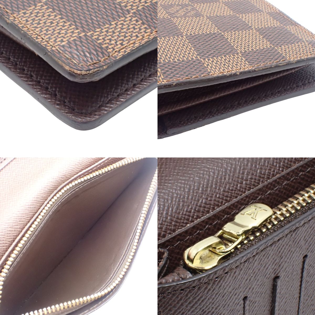 ダミエ・エベヌ ポルトフォイユ・ブラザ ダミエキャンバス ブラウン N60017