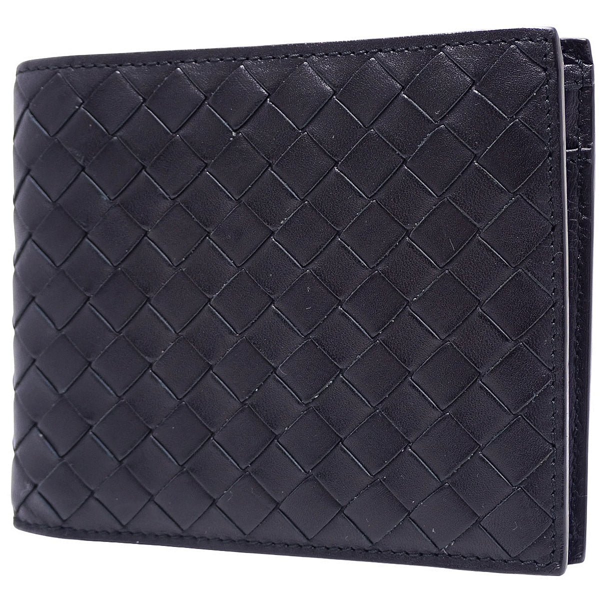 Intrecciato Bifold Wallet, Calfskin, Black, 193642