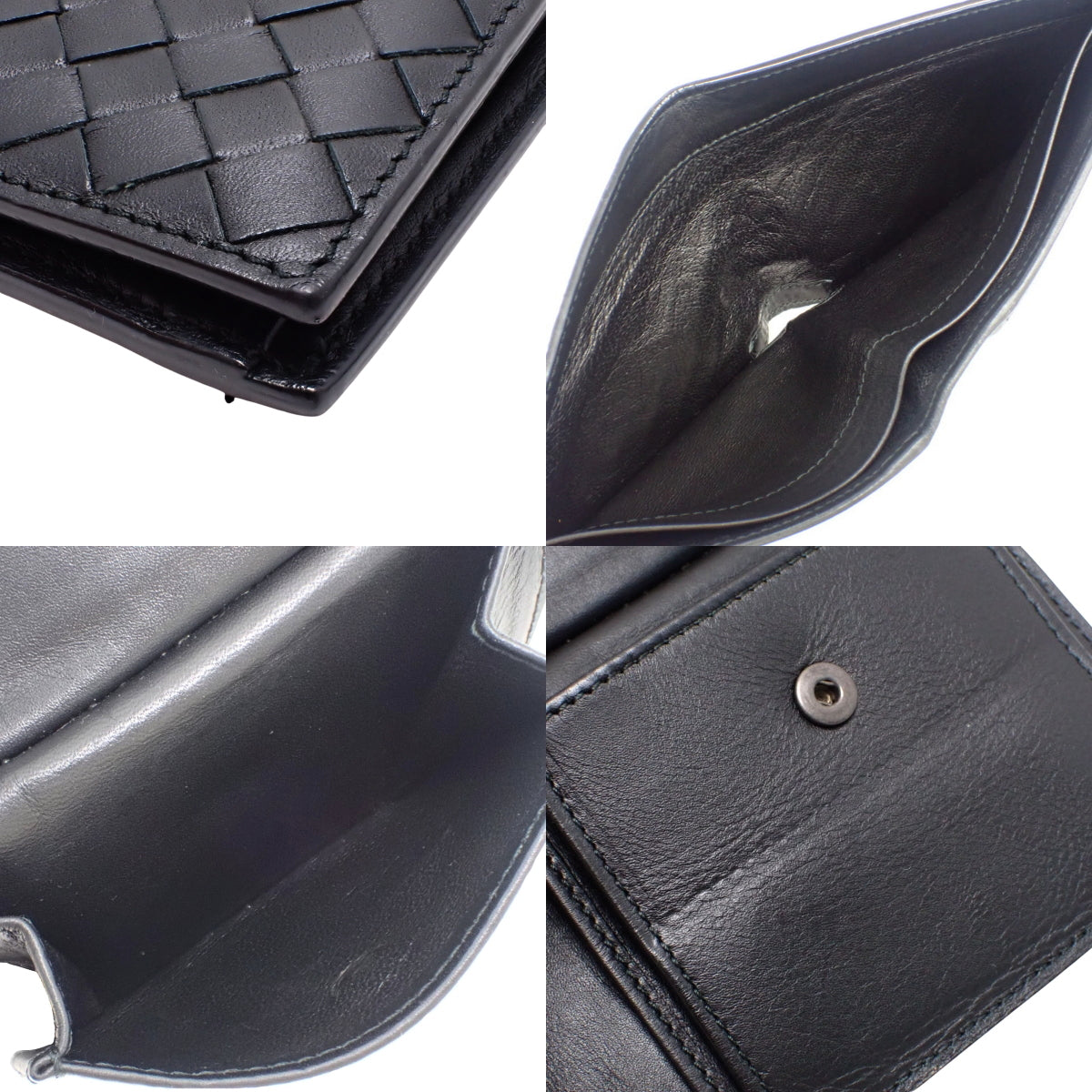 Intrecciato Bifold Wallet, Calfskin, Black, 193642