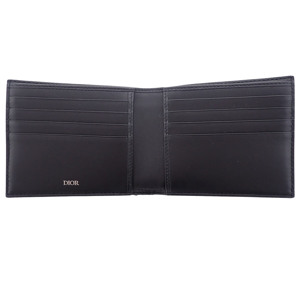 Oblique Jacquard Bi-fold Wallet Black/Beige 2OBBH027YSE_H05E