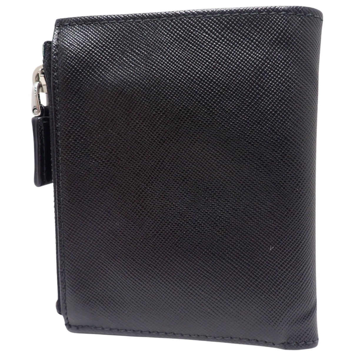 Compact Bifold Wallet, Saffiano Leather, Nero, 2M1338
