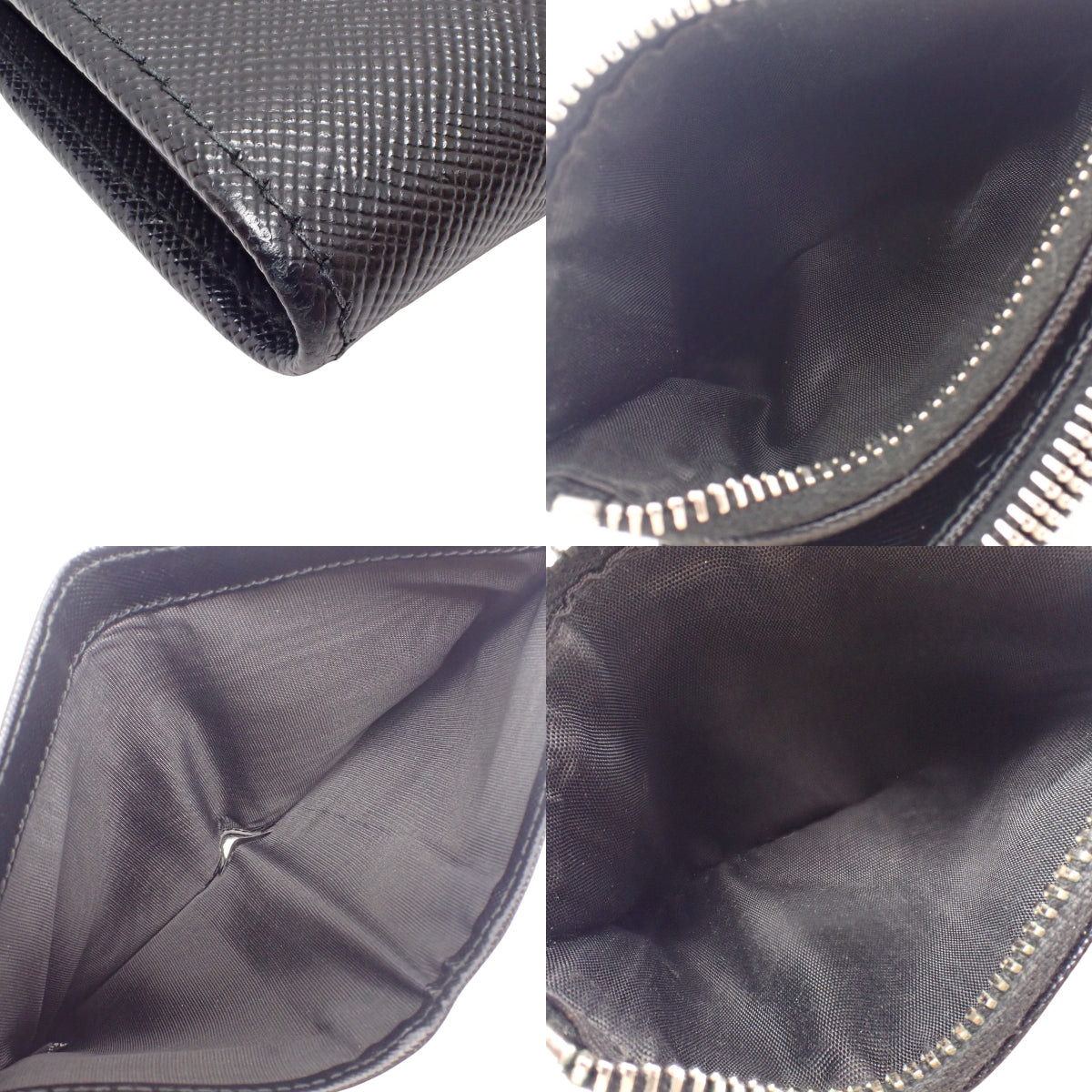 コンパクト 二つ折り 財布 サフィアーノレザー ネロ 2M1338