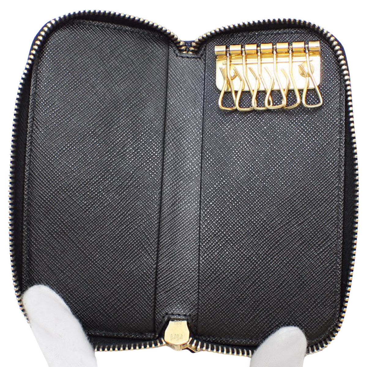 6連キーケース サフィアーノレザー NERO ネロ 1PG604