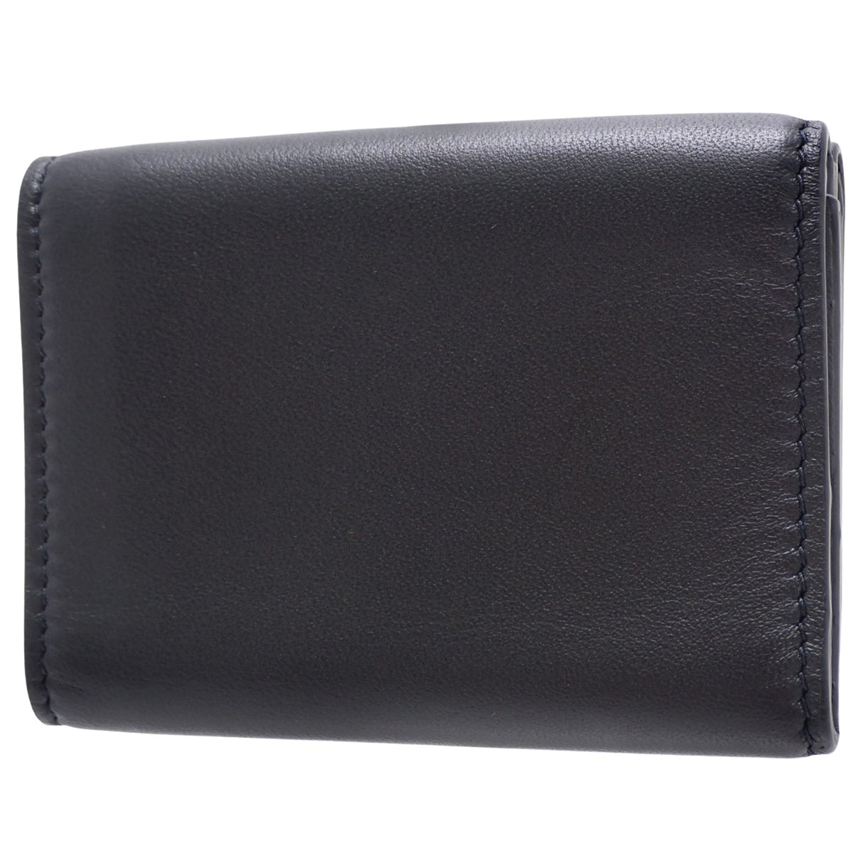 Intrecciato Tri-Fold Wallet, Calfskin, Black/Grey, 515385