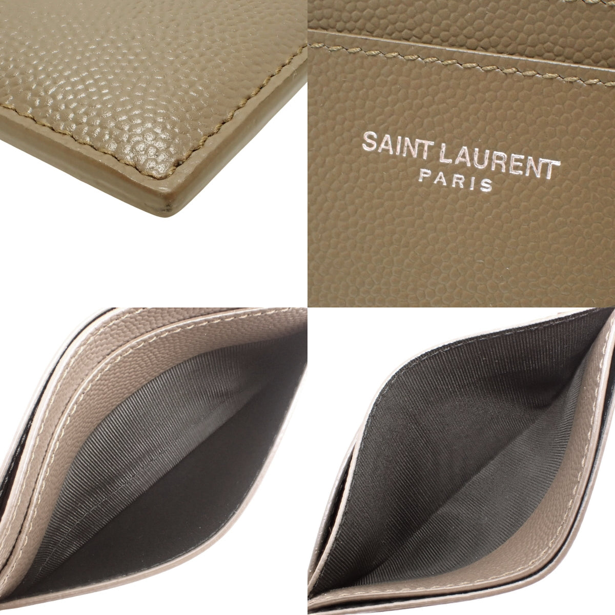 Classic Saint Laurent Card Case, Leather, Brown, 375946
