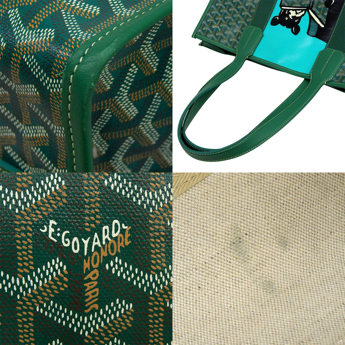 Villette MM PVC coated canvas green black