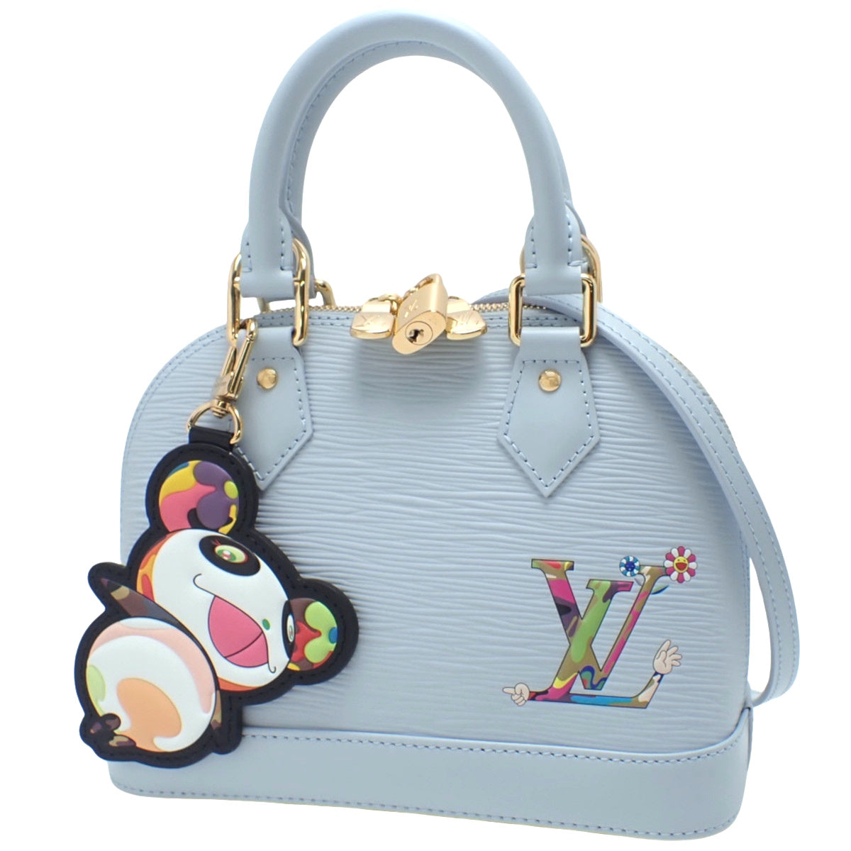Epi LV x TM Alma BB Epi Leather, Bleu Nuage M14197, Takashi Murakami Collaboration, 2-way shoulder bag.