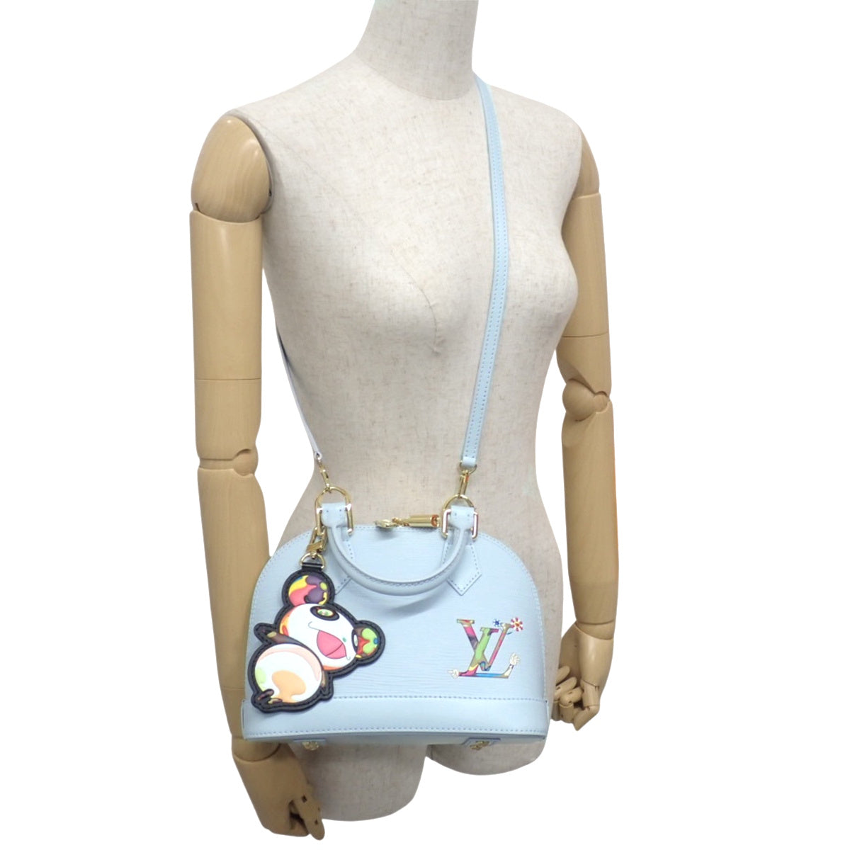 Epi LV x TM Alma BB Epi Leather, Bleu Nuage M14197, Takashi Murakami Collaboration, 2-way shoulder bag.